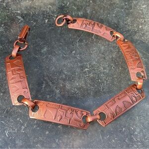 VTG Estate Thunderbird NATIVE SOUTHWESTERN Solid Copper Bracelet 8”
